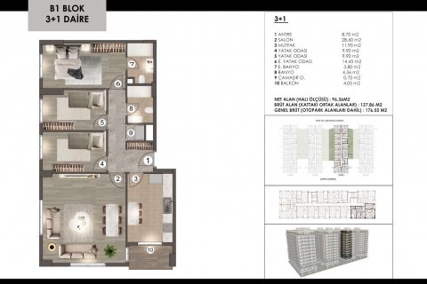 آپارتمان در  Istanbul ، امارات متحده عربی 3 خوابه ، 176 متر مربع.  شماره 54879 - 28