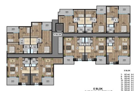 آپارتمان در  Antalya ، امارات متحده عربی 2 خوابه ، 107 متر مربع.  شماره 52871 - 20