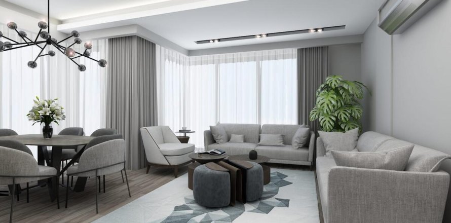 آپارتمان در  Antalya ، امارات متحده عربی 2 خوابه ، 100 متر مربع.  شماره 53584