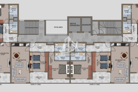آپارتمان در  Mahmutlar ، امارات متحده عربی 1 خوابه ، 55 متر مربع.  شماره 47486 - 21