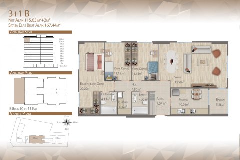 آپارتمان در  Istanbul ، امارات متحده عربی 3 خوابه ، 163 متر مربع.  شماره 51410 - 10