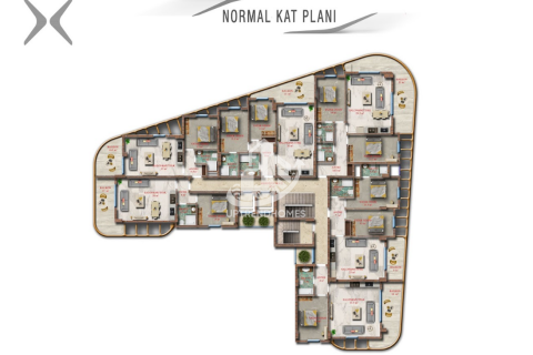 آپارتمان در  Mahmutlar ، امارات متحده عربی 1 خوابه ، 57 متر مربع.  شماره 41114 - 29