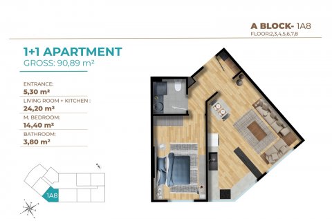 آپارتمان در Sisli،  Istanbul ، امارات متحده عربی 1 خوابه ، 153 متر مربع.  شماره 51638 - 25