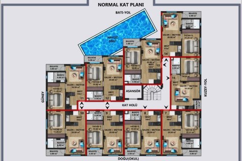 آپارتمان در  Antalya ، امارات متحده عربی 2 خوابه ، 108 متر مربع.  شماره 53618 - 6
