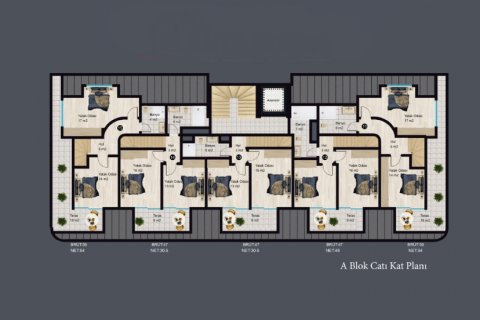 آپارتمان در  Alanya ، امارات متحده عربی 1 خوابه ، 46 متر مربع.  شماره 52297 - 23