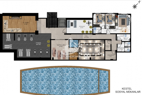 آپارتمان در  Kestel ، امارات متحده عربی 1 خوابه ، 60 متر مربع.  شماره 34873 - 23