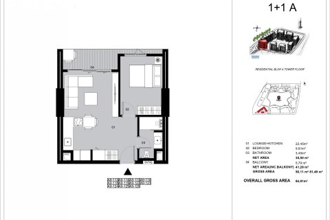 آپارتمان در  Istanbul ، امارات متحده عربی 1 خوابه ، 65 متر مربع.  شماره 51488 - 23