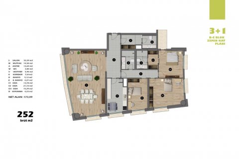 آپارتمان در Üsküdar،  Istanbul ، امارات متحده عربی 3 خوابه ، 191 متر مربع.  شماره 53776 - 18