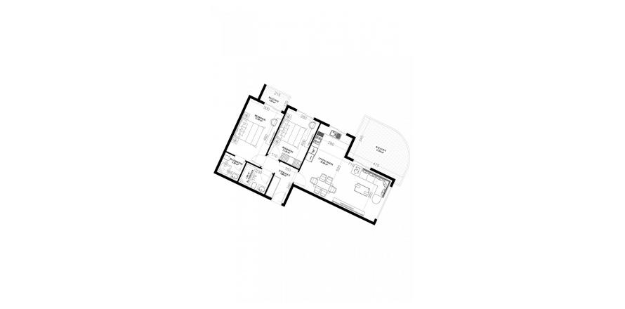 آپارتمان در در YEKTA ALARA CİTY Residence Mahmutlar ، امارات متحده عربی 2 خوابه ، 95.7 متر مربع.  شماره 50753