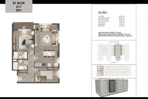 آپارتمان در  Istanbul ، امارات متحده عربی 2 خوابه ، 122 متر مربع.  شماره 54878 - 27