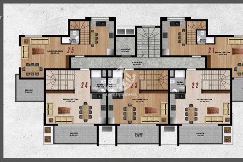 آپارتمان در  Oba ، امارات متحده عربی 1 خوابه ، 52 متر مربع.  شماره 52892 - 13