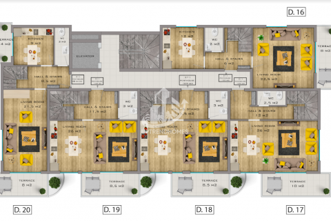 آپارتمان در  Mahmutlar ، امارات متحده عربی 1 خوابه ، 54 متر مربع.  شماره 46182 - 14