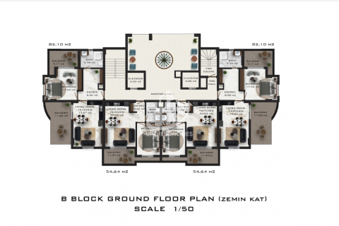 آپارتمان در  Mahmutlar ، امارات متحده عربی 1 خوابه ، 52 متر مربع.  شماره 34206 - 27