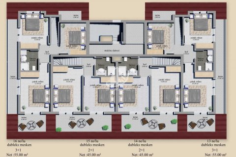 آپارتمان در  Oba ، امارات متحده عربی 2 خوابه ، 130 متر مربع.  شماره 52311 - 9