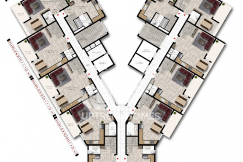 آپارتمان در  Mahmutlar ، امارات متحده عربی 1 خوابه ، 58 متر مربع.  شماره 29409 - 30