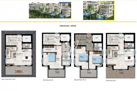 آپارتمان در  Kestel ، امارات متحده عربی 1 خوابه ، 55 متر مربع.  شماره 45838 - 17
