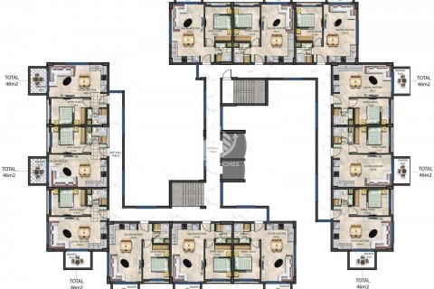 آپارتمان در  Gazipasa ، امارات متحده عربی 1 خوابه ، 46 متر مربع.  شماره 51068 - 11