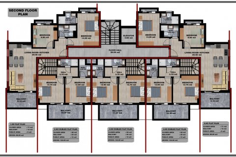 آپارتمان در Tosmur،  Alanya ، امارات متحده عربی 1 خوابه ، 62 متر مربع.  شماره 52524 - 19