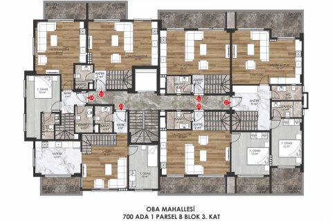 آپارتمان در  Alanya ، امارات متحده عربی 1 خوابه ، 57 متر مربع.  شماره 53968 - 18