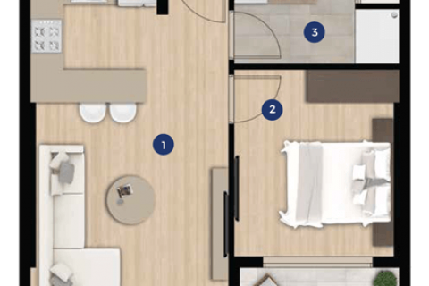 آپارتمان در  Izmir ، امارات متحده عربی 2 خوابه ، 75 متر مربع.  شماره 52400 - 22