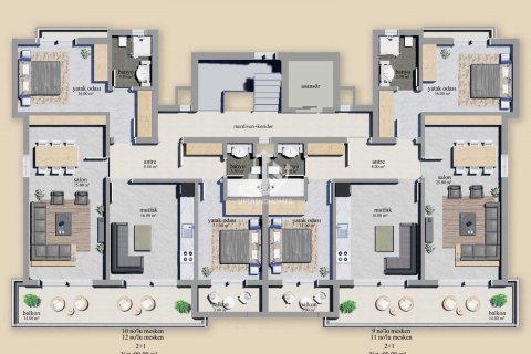 آپارتمان در  Oba ، امارات متحده عربی 2 خوابه ، 130 متر مربع.  شماره 52311 - 8