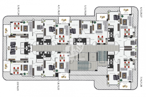 آپارتمان در  Kestel ، امارات متحده عربی 2 خوابه ، 90 متر مربع.  شماره 10705 - 27