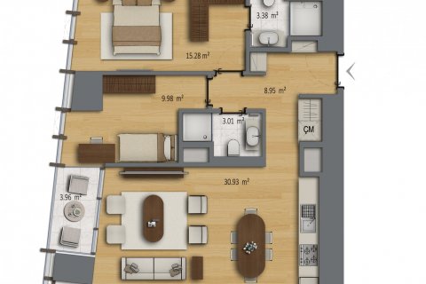 آپارتمان در Sisli،  Istanbul ، امارات متحده عربی 2 خوابه ، 101 متر مربع.  شماره 51495 - 24