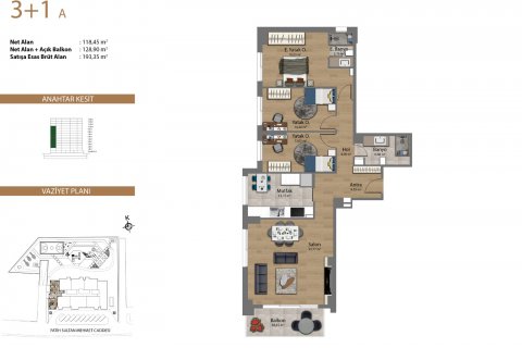 آپارتمان در  Istanbul ، امارات متحده عربی 3 خوابه ، 168 متر مربع.  شماره 51469 - 19