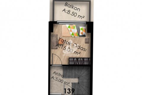 آپارتمان در  Gazipasa ، امارات متحده عربی 1 خوابه ، 60 متر مربع.  شماره 52732 - 13
