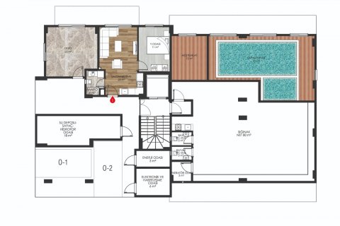 آپارتمان در  Alanya ، امارات متحده عربی 1 خوابه ، 57 متر مربع.  شماره 53968 - 14