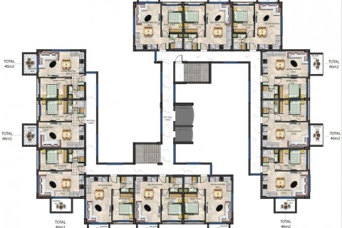 آپارتمان در  Alanya ، امارات متحده عربی 1 خوابه ، 55 متر مربع.  شماره 53965 - 10