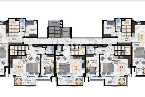 آپارتمان در  Kestel ، امارات متحده عربی 1 خوابه ، 60 متر مربع.  شماره 34873 - 25