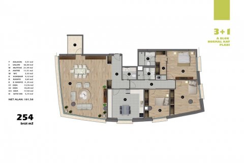 آپارتمان در Üsküdar،  Istanbul ، امارات متحده عربی 3 خوابه ، 191 متر مربع.  شماره 53776 - 20