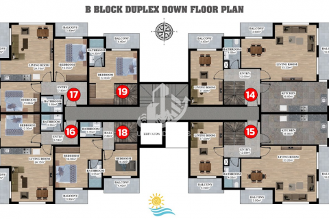 آپارتمان در  Oba ، امارات متحده عربی 1 خوابه ، 48 متر مربع.  شماره 47545 - 18