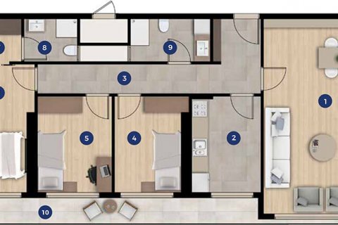آپارتمان در  Izmir ، امارات متحده عربی 2 خوابه ، 75 متر مربع.  شماره 52400 - 20