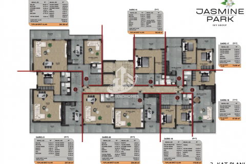 آپارتمان در  Oba ، امارات متحده عربی 1 خوابه ، 46 متر مربع.  شماره 47018 - 23