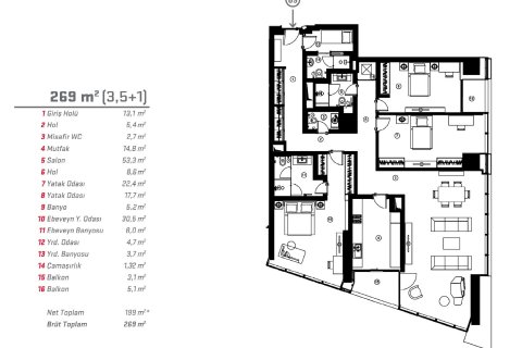  در  Istanbul ، امارات متحده عربی 269 متر مربع.  شماره 51667 - 19