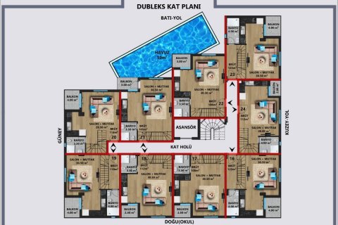آپارتمان در  Antalya ، امارات متحده عربی 2 خوابه ، 108 متر مربع.  شماره 53618 - 8