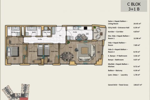 آپارتمان در  Istanbul ، امارات متحده عربی 3 خوابه ، 138 متر مربع.  شماره 53601 - 16