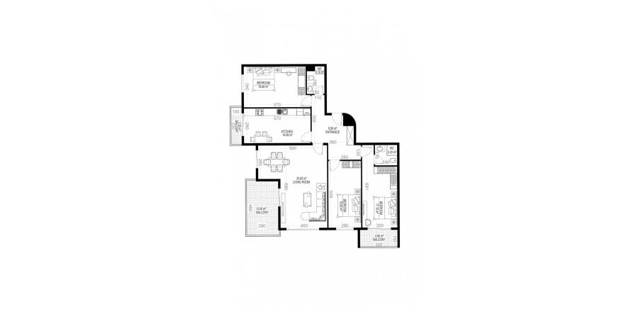 آپارتمان در در Yekta Sungate Residence Gazipasa ، امارات متحده عربی 3 خوابه ، 157.2 متر مربع.  شماره 51976