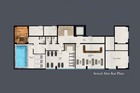 آپارتمان در  Alanya ، امارات متحده عربی 1 خوابه ، 46 متر مربع.  شماره 52297 - 22