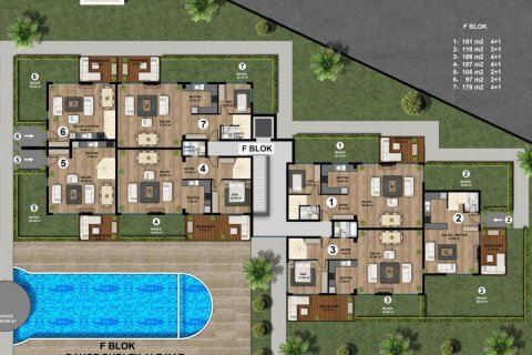 آپارتمان در  Antalya ، امارات متحده عربی 2 خوابه ، 107 متر مربع.  شماره 52871 - 21