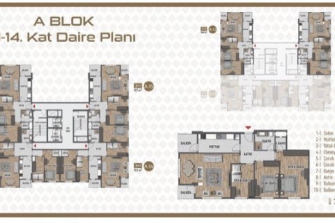 آپارتمان در Küçükçekmece،  Istanbul ، امارات متحده عربی 3 خوابه ، 130 متر مربع.  شماره 51673 - 22