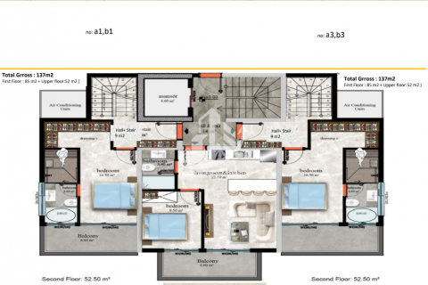 آپارتمان در  Kestel ، امارات متحده عربی 1 خوابه ، 55 متر مربع.  شماره 45838 - 12