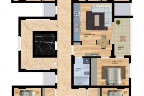 آپارتمان در  Alanya ، امارات متحده عربی 1 خوابه ، 55 متر مربع.  شماره 52534 - 16