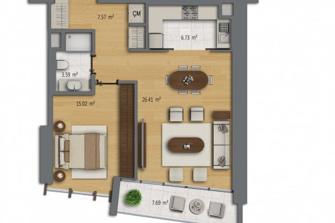آپارتمان در Sisli،  Istanbul ، امارات متحده عربی 1 خوابه ، 72 متر مربع.  شماره 51496 - 24