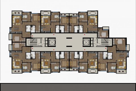 آپارتمان در  Mersin ، امارات متحده عربی 2 خوابه ، 79 متر مربع.  شماره 53961 - 24