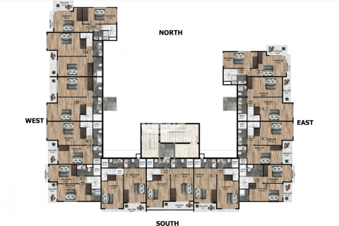 پنت هاس در  Mahmutlar ، امارات متحده عربی 1 خوابه ، 63 متر مربع.  شماره 39072 - 24