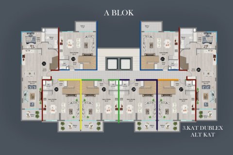 آپارتمان در  Alanya ، امارات متحده عربی 1 خوابه ، 53 متر مربع.  شماره 51486 - 19