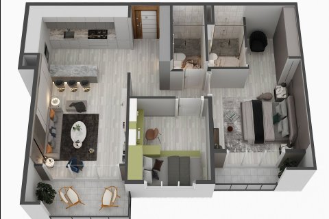 آپارتمان در  Mersin ، امارات متحده عربی 2 خوابه ، 79 متر مربع.  شماره 53961 - 23